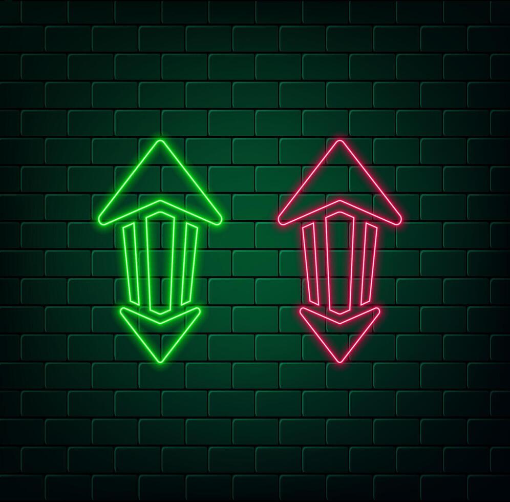 Arrow neon icon design. pink vector