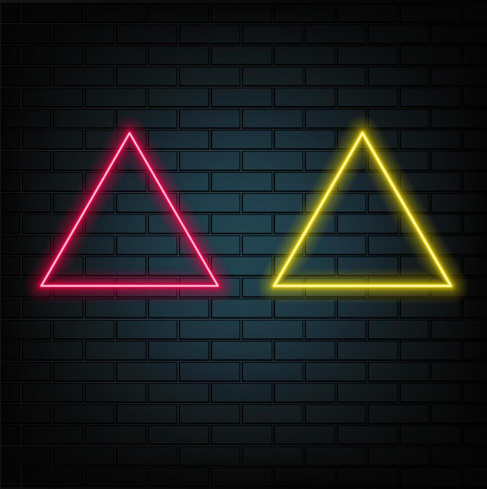 Abstract neon triangle. Computer generated 3d render. 3D Illustration vector