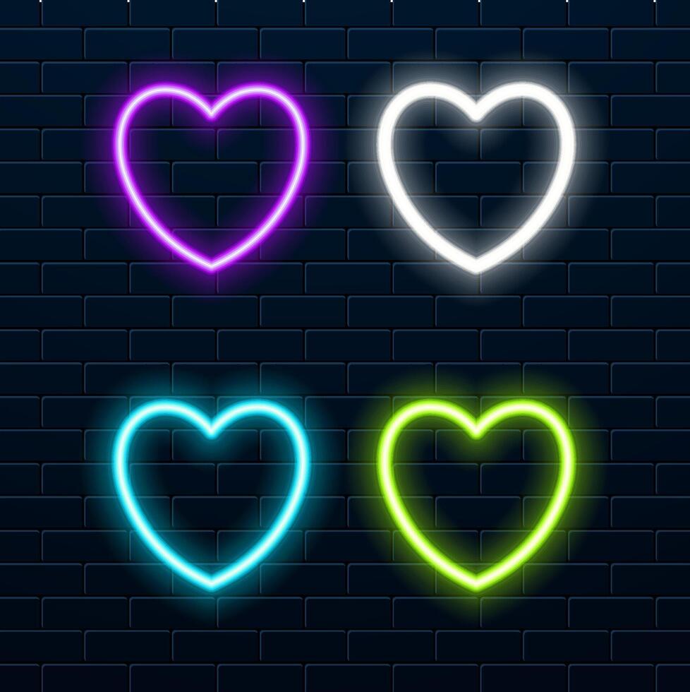 Neon isolated heart background. blue color. vector
