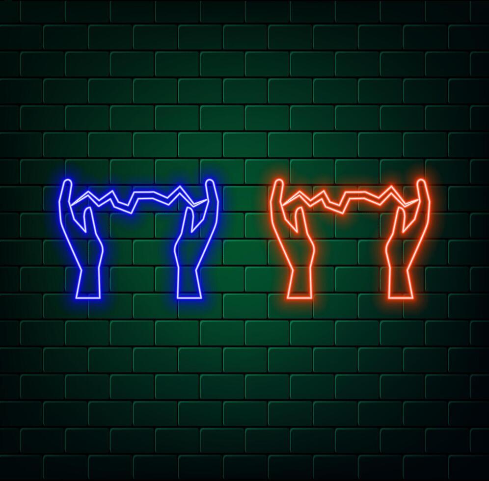 Glow neon geometric shape retro style 90s vector
