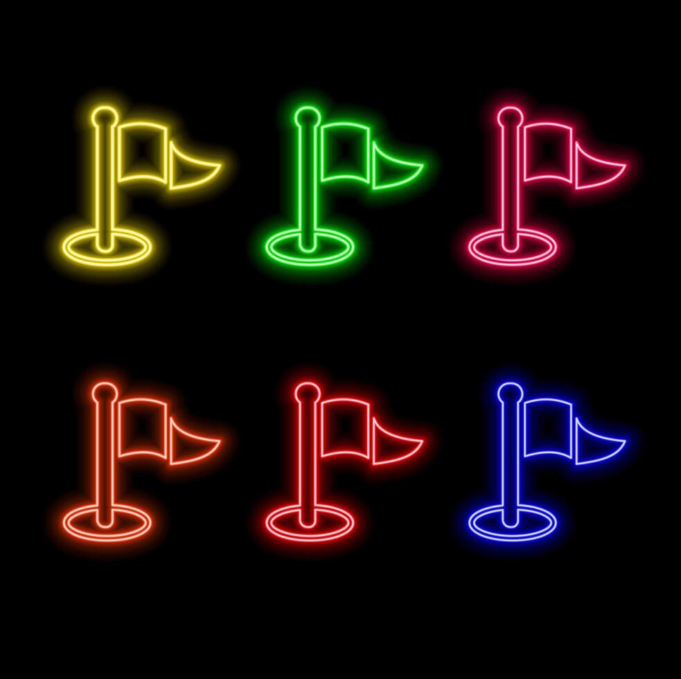 Red Neon Map Pointer Symbol vector