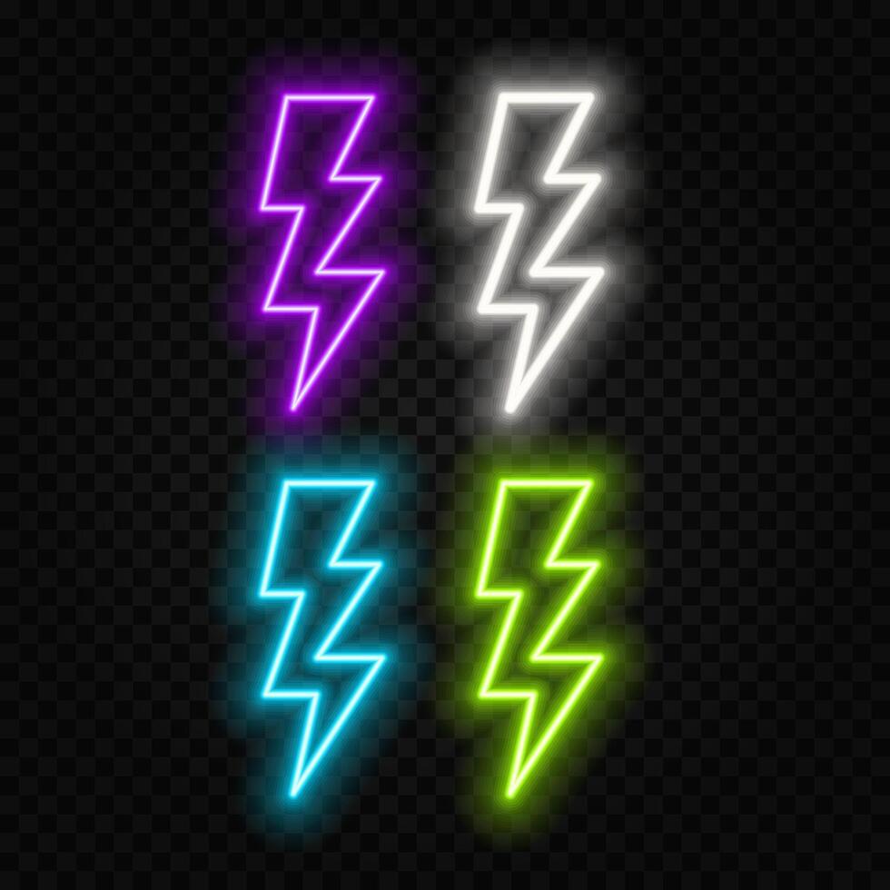 Thunder lightning electric power effect isolated on black background. Red spark blast vfx illustration. Flash lightening explosion magical spell attack. Energy discharge neon thunderstorm vector