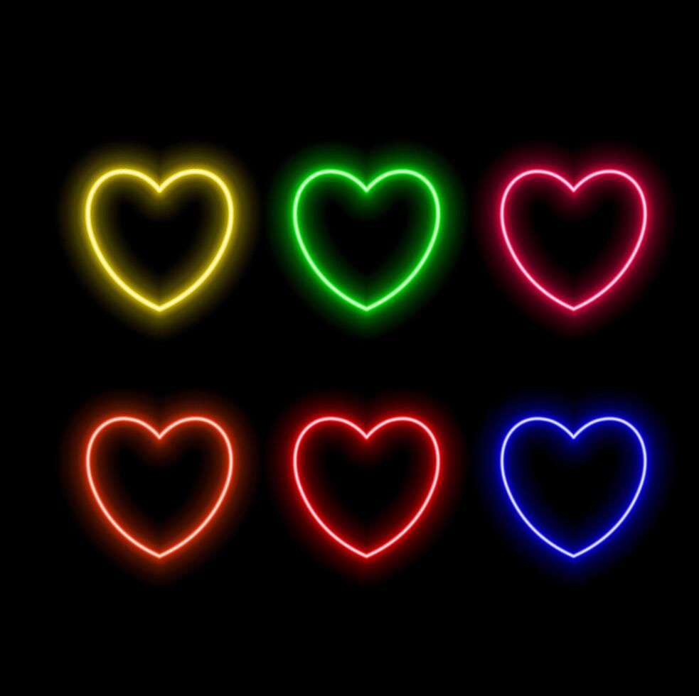 Neon isolated heart background. pink color. vector