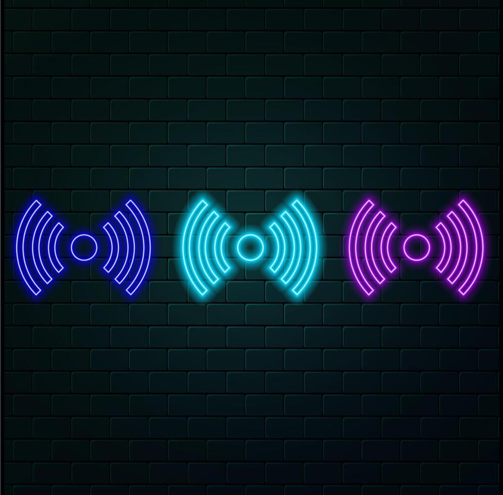 free Wifi neon sign . FREE Wifi text Design template neon sign, light banner, neon signboard, nightly bright advertising, light inscription. illustration. Editing text neon sign. vector