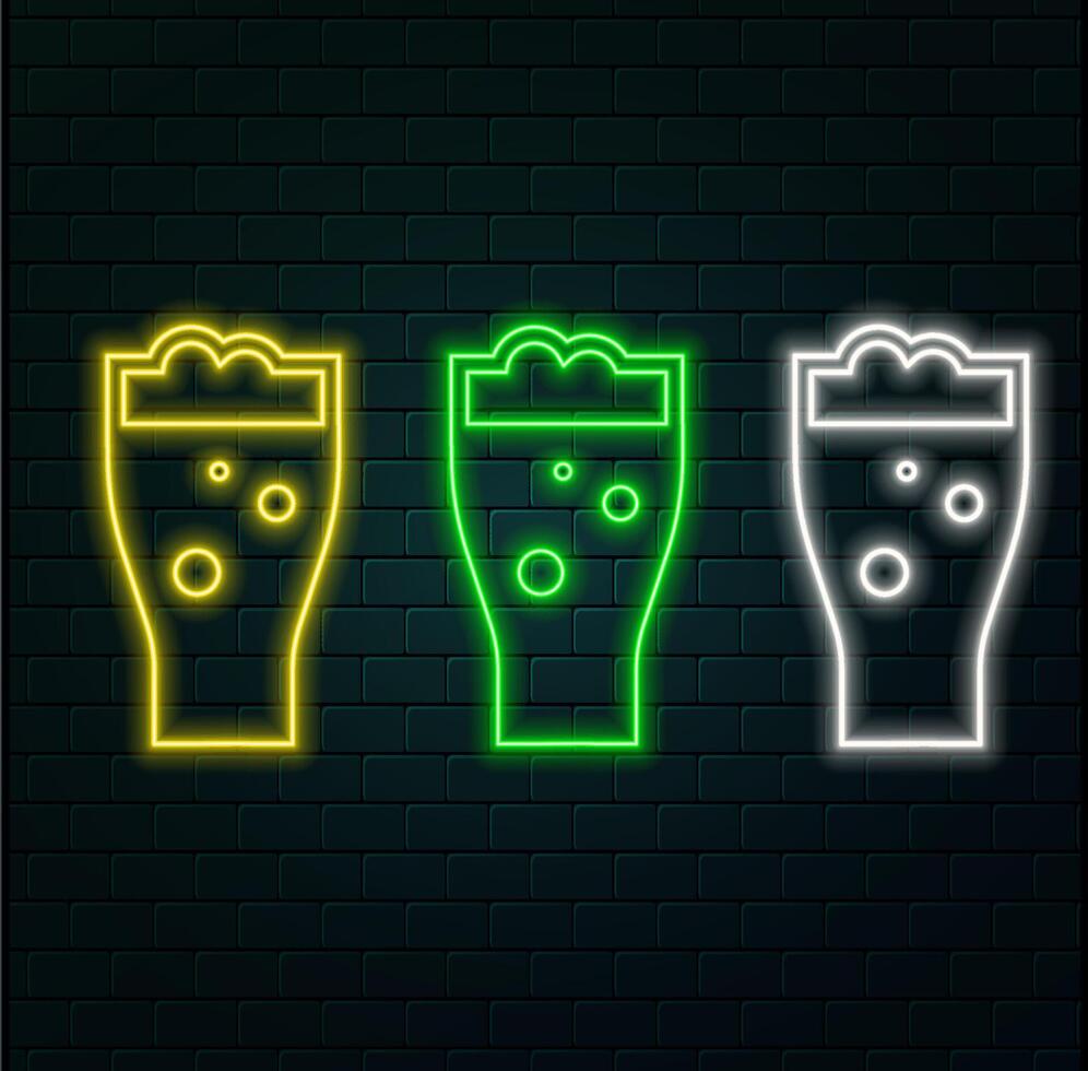 Summer neon sign with a black background. vector