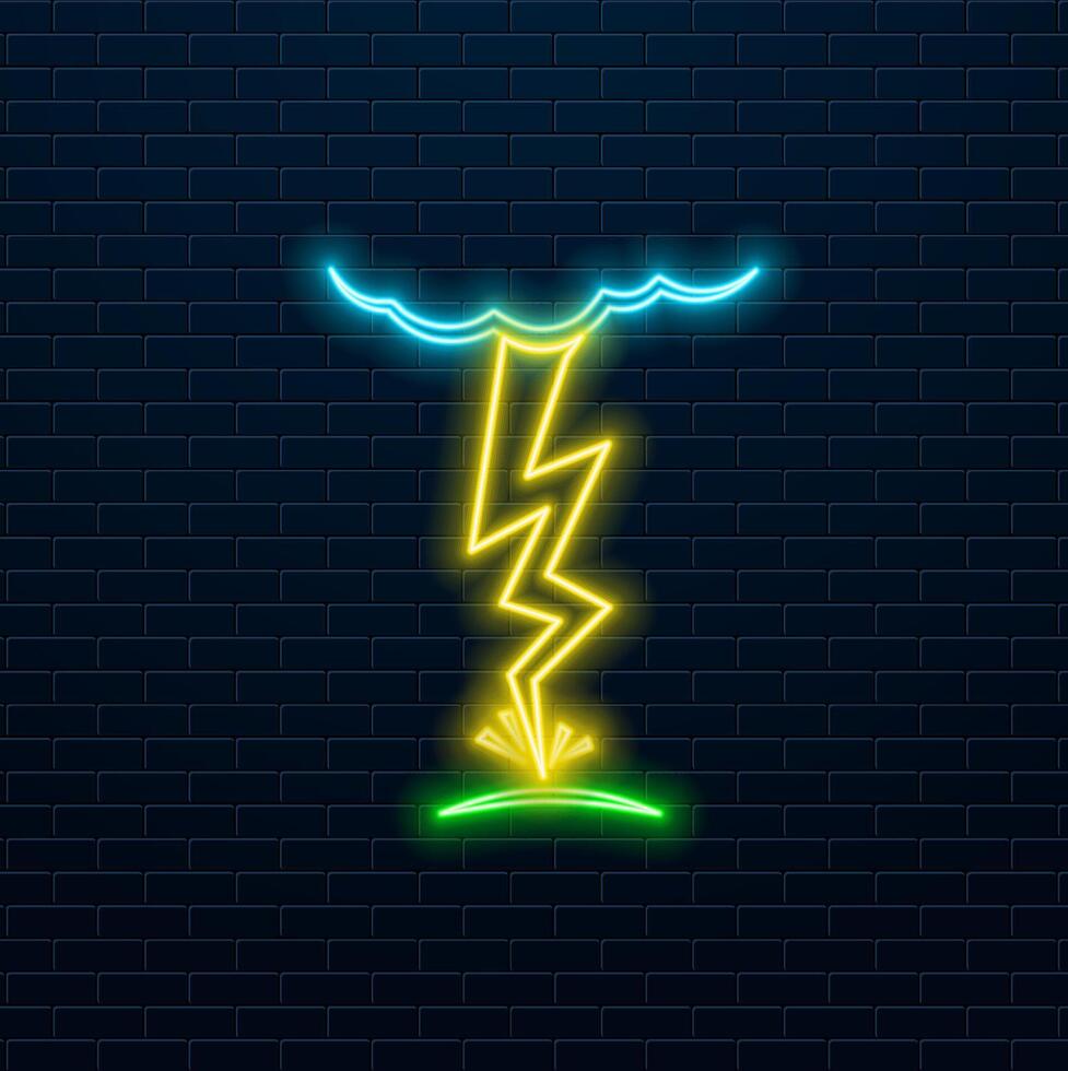 Neon bolt sign. neon lightning bolt. Glowing neon line Lightning bolt icon isolated on black background. Flash sign. Charge flash icon. Thunder bolt. Lighting strike.style neon. vector