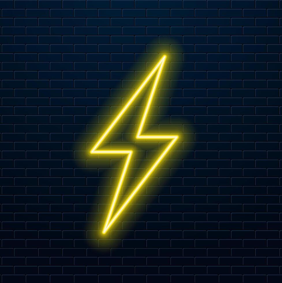 Lightning bolt neon sign. design template. High-voltage neon symbol, light banner design element colorful modern design trend, night bright advertising, bright sign. illustration vector