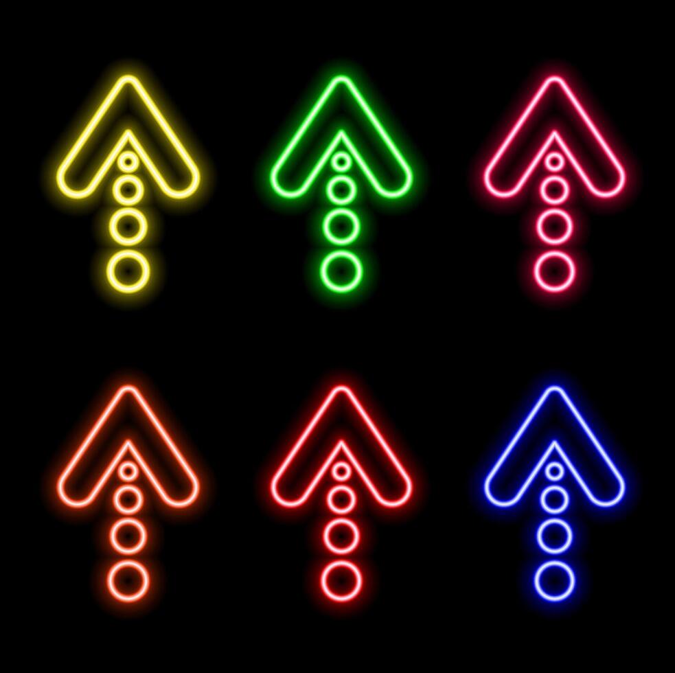 Arrow neon icon design. blue color. vector