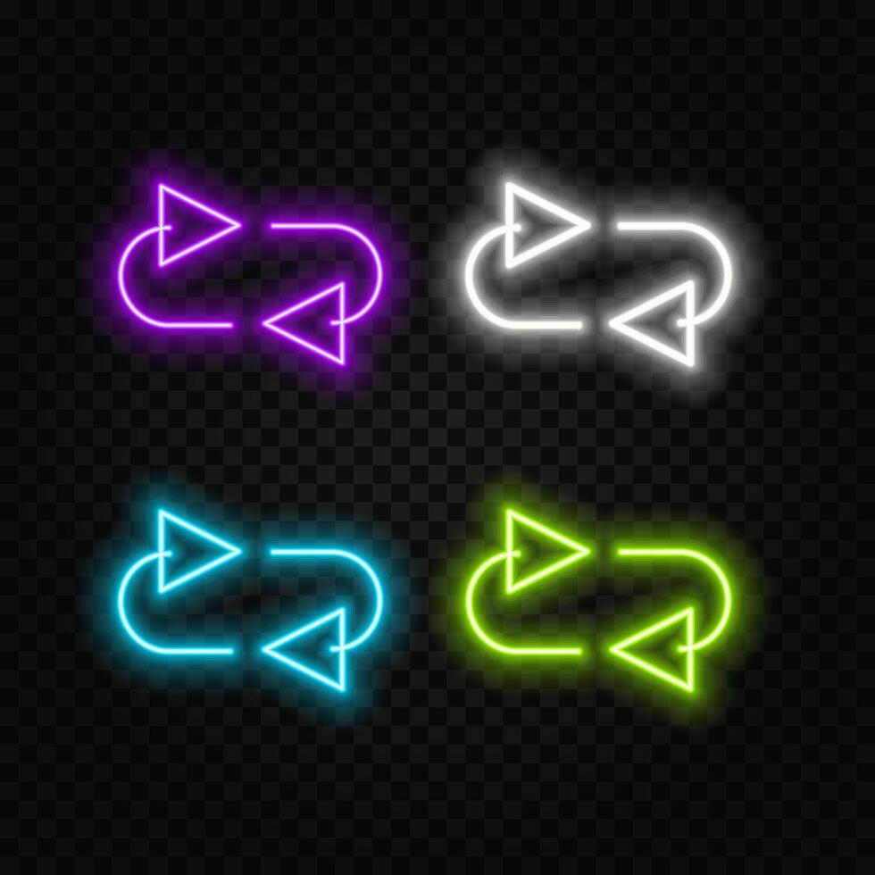 Purple neon light Loading arrow line Illustration. . Black background UHD 4k Illustration.. vector