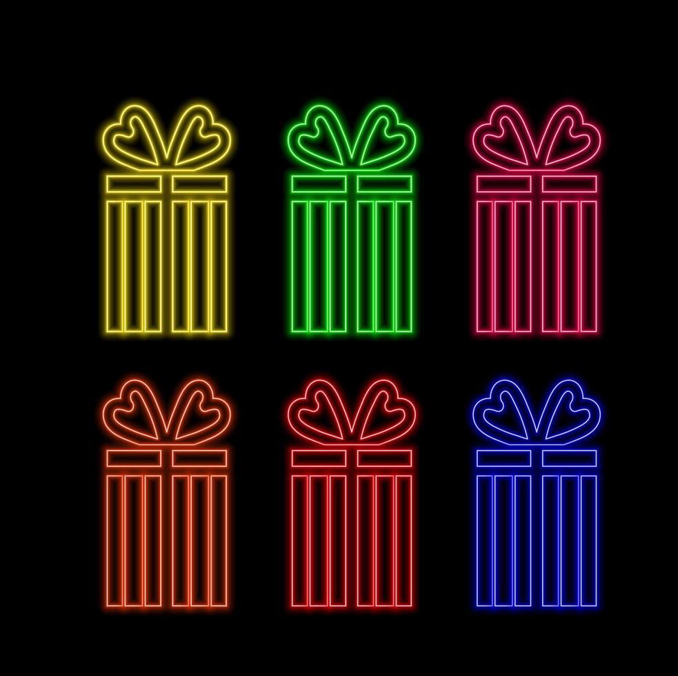 neon green 3d gift box vector
