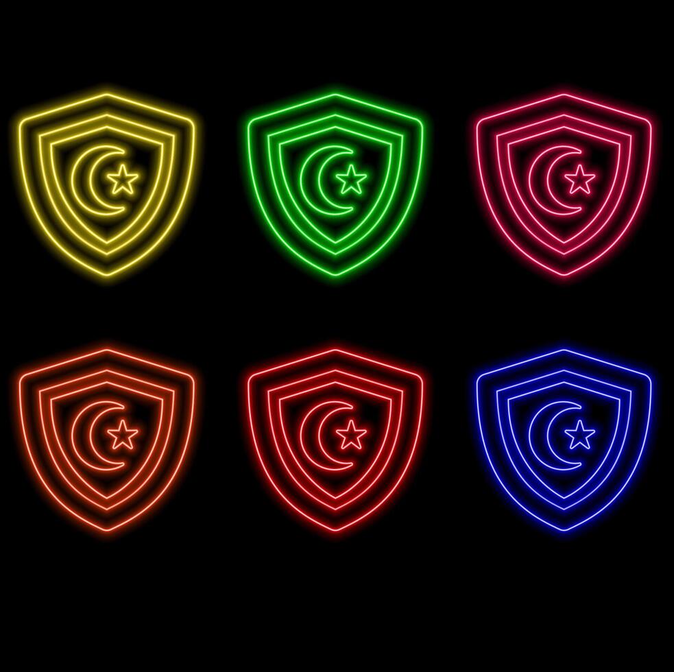 UI icon with neon light isolated in black background. 3d rendering - illustration... vector