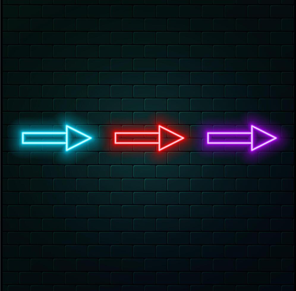 Abstract neon arrow icon animation background. Right arrow globe neon icon. Up right neon arrow. neon arrow sign.. vector