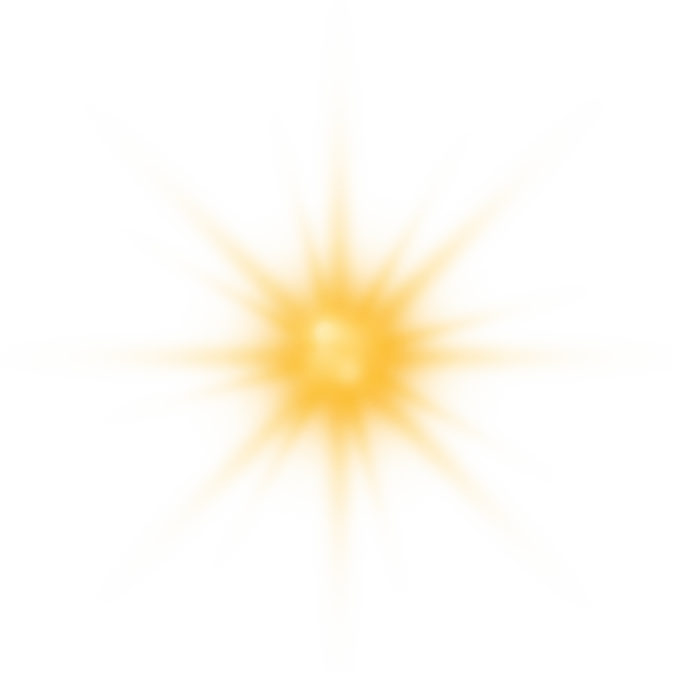 light glowing effect gold glow Star Light effect Transparent Sun rays png