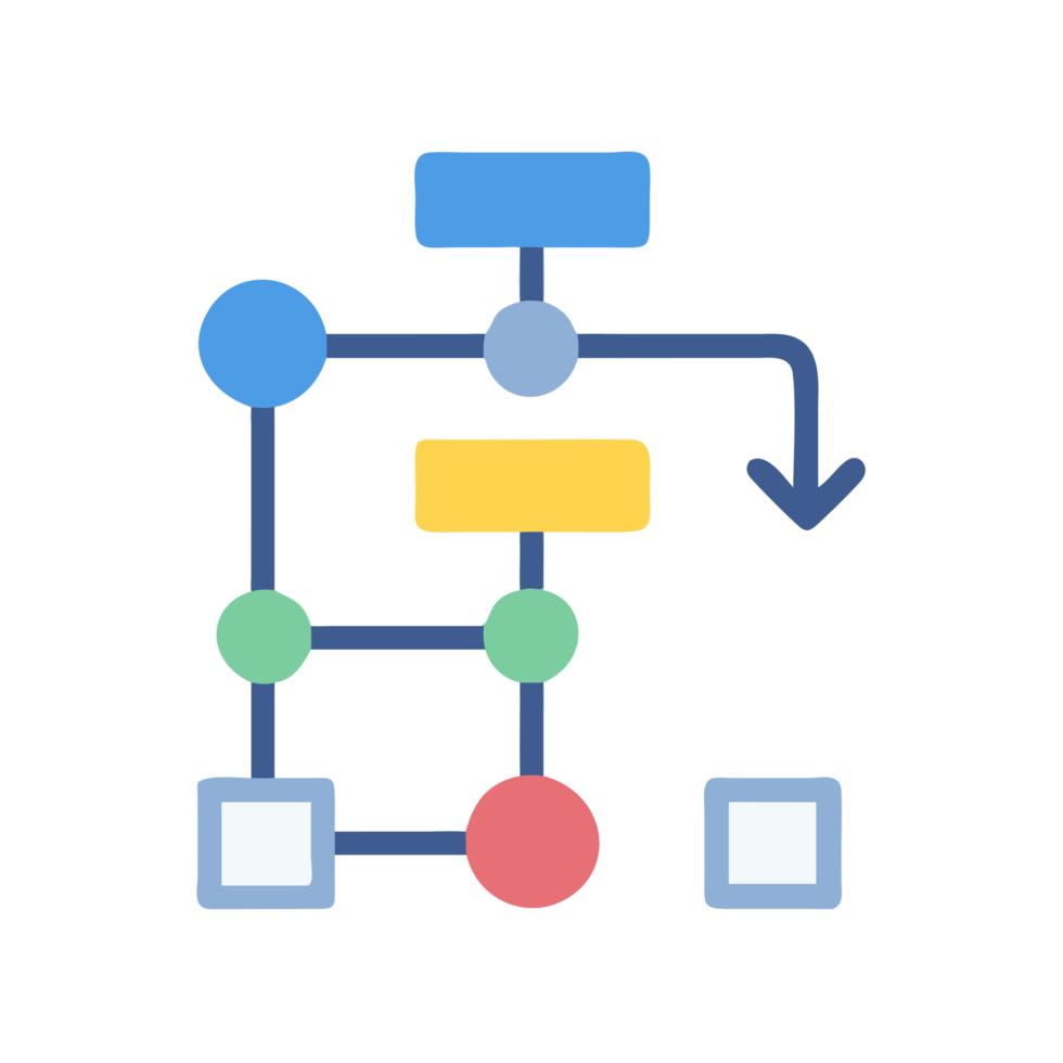 Flowchart design process creative workspace digital graphics professional environment visual concept png