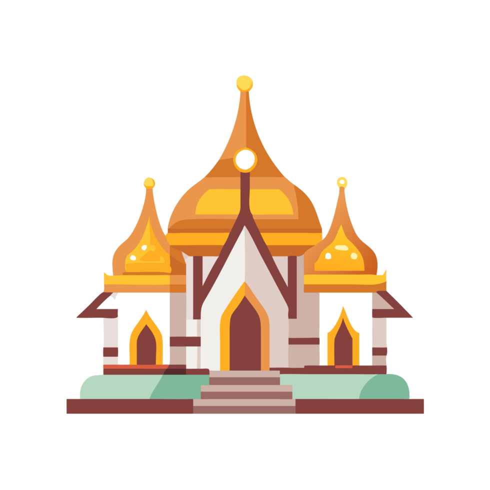 Cultural landmark exploration thailand digital artwork urban environment isometric view heritage architecture png