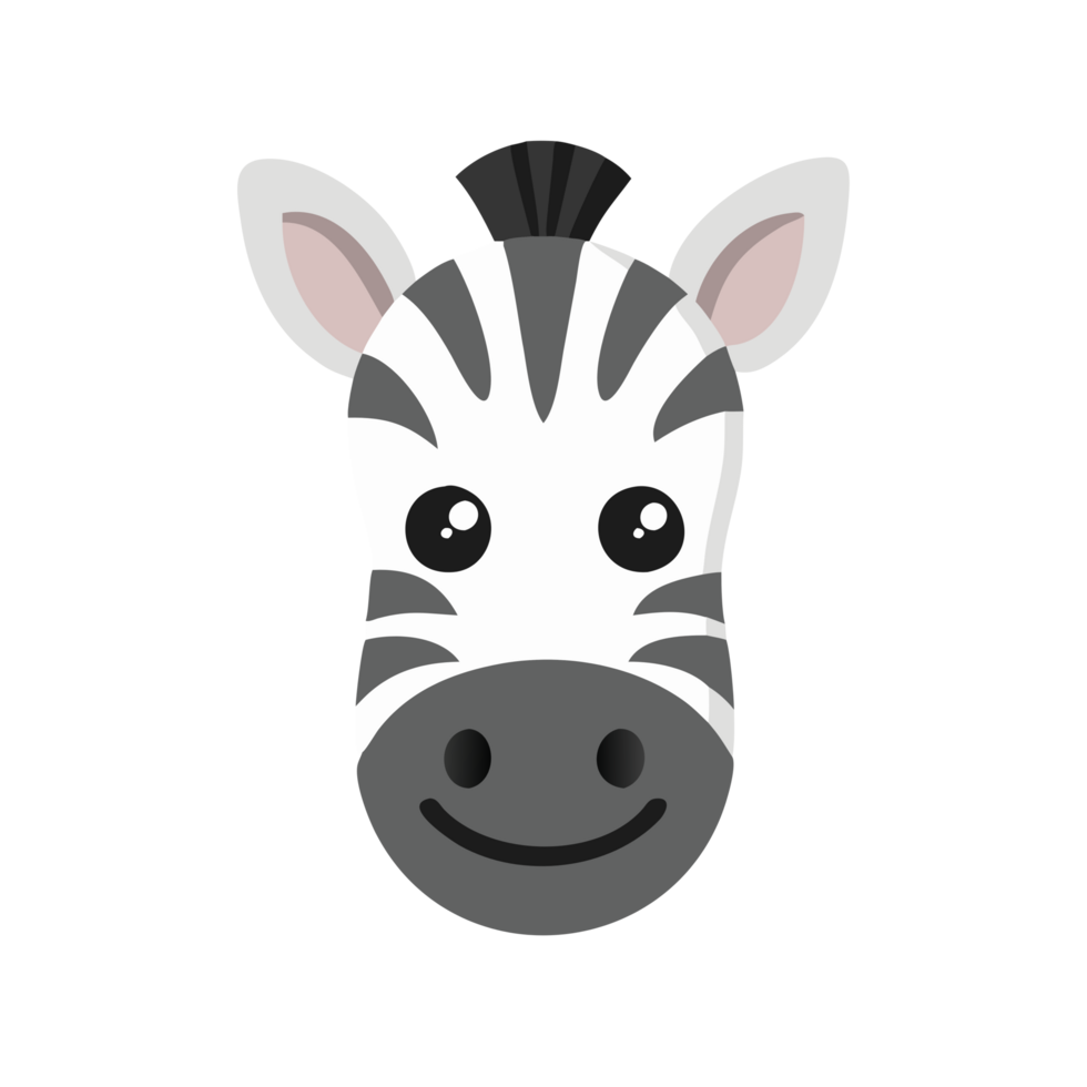 Cute cartoon zebra face illustration digital art fun environment playful concept whimsical viewpoint png