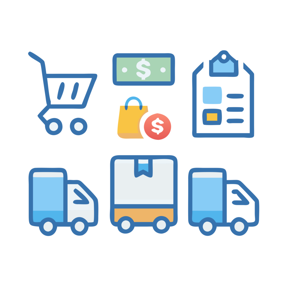 E-commerce shopping cart online marketplace digital illustration modern design aesthetic viewpoint consumer concepts png