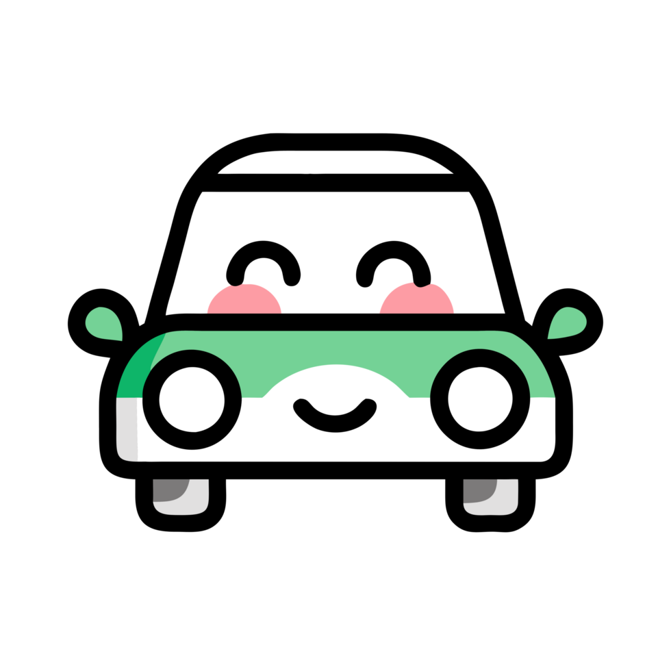 Playful cartoon car driving through a colorful cityscape fun graphic design whimsical environment cheerful perspective png