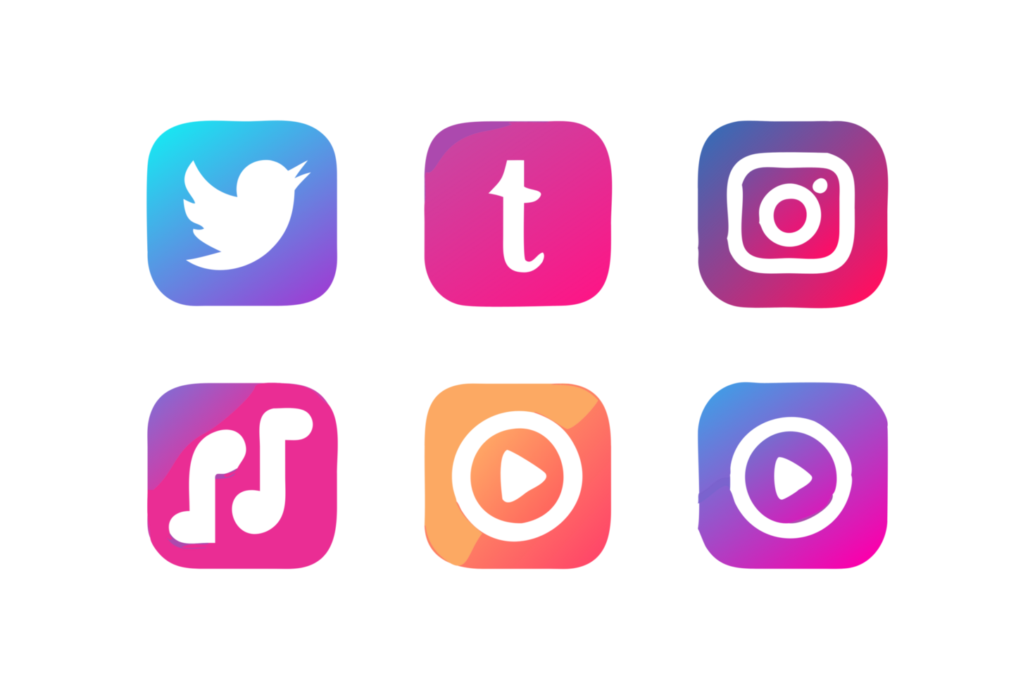 Social media icons display digital platform graphic design modern environment creative viewpoint interactive concept png