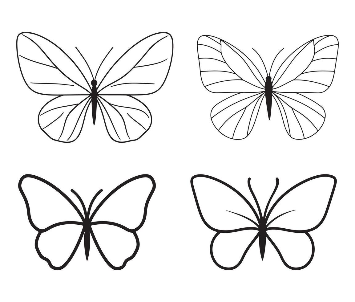 Line Art Butterfly Design vector