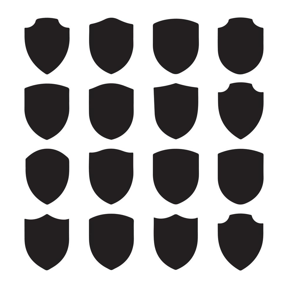 Shield icon set . vector