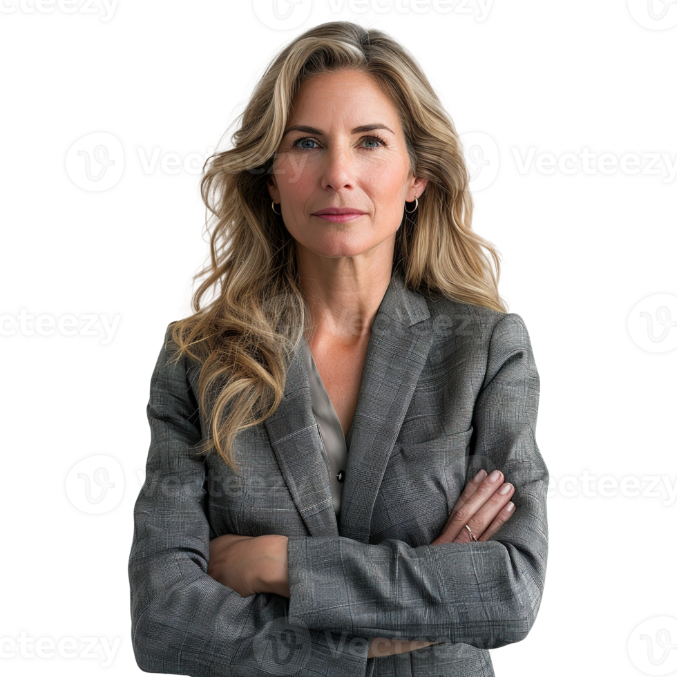 Business Women in Suit on Transparent Background png