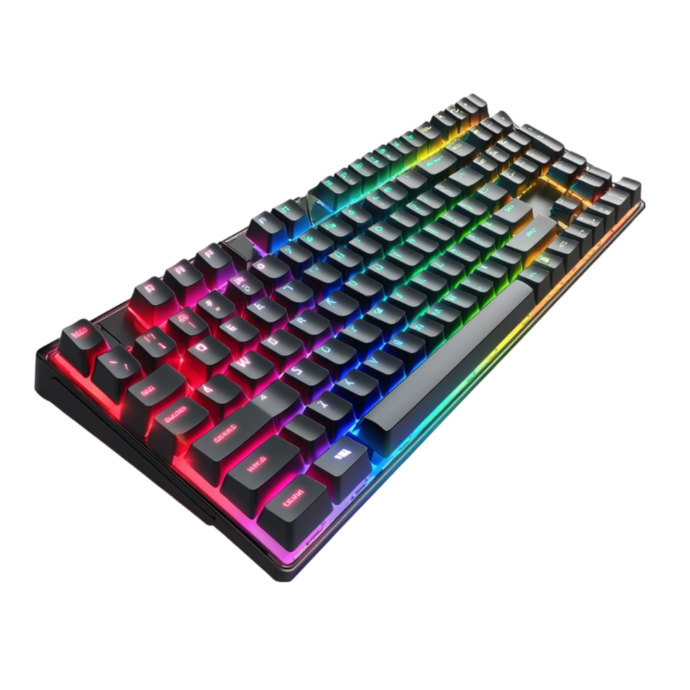 Keyboard with a Rainbow Colored Keypad png