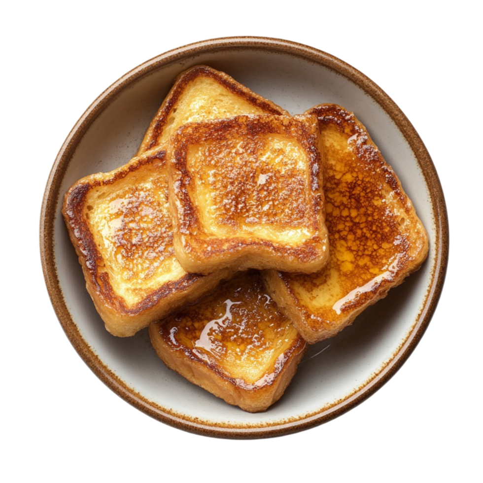 Plate of French Toast with Honey Glaze png