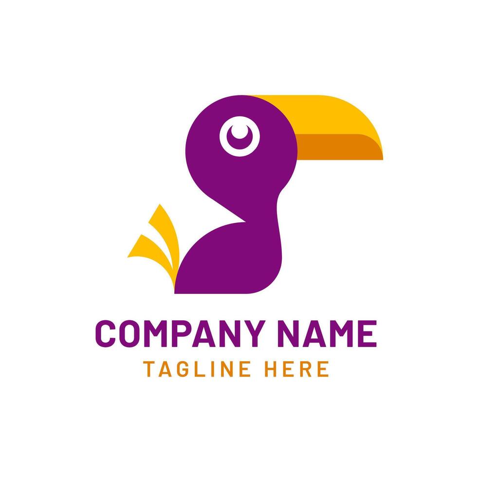 Colorful geometric bird logo design, Abstract business identity template vector