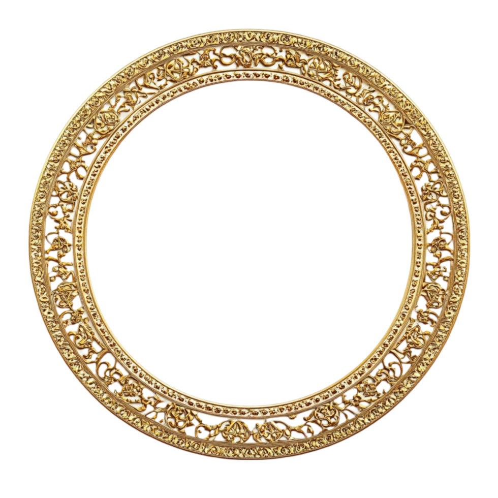 Gold Frame with Ornate Design png