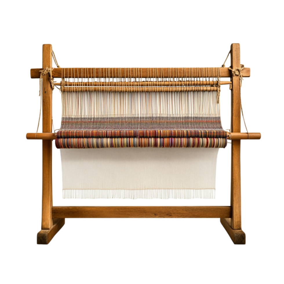 Weaving Loom on Wooden Frame png