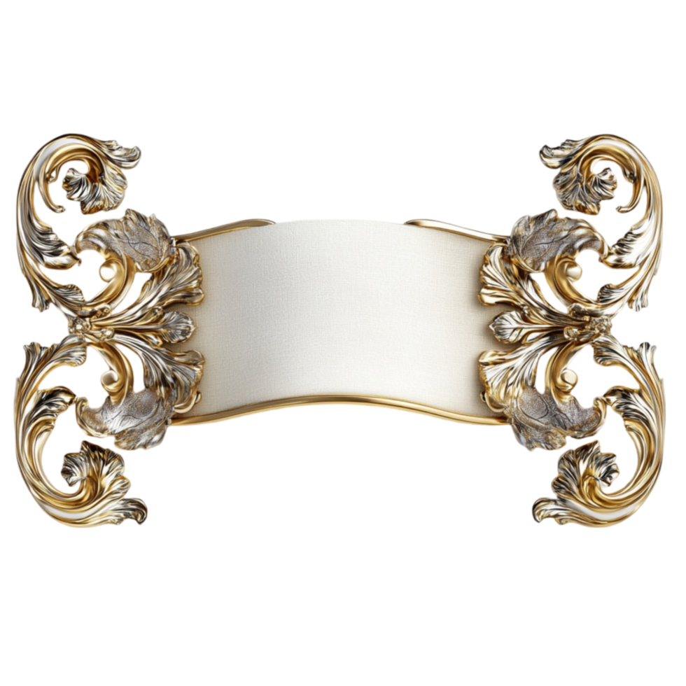Golden Scroll on Transparent Background png