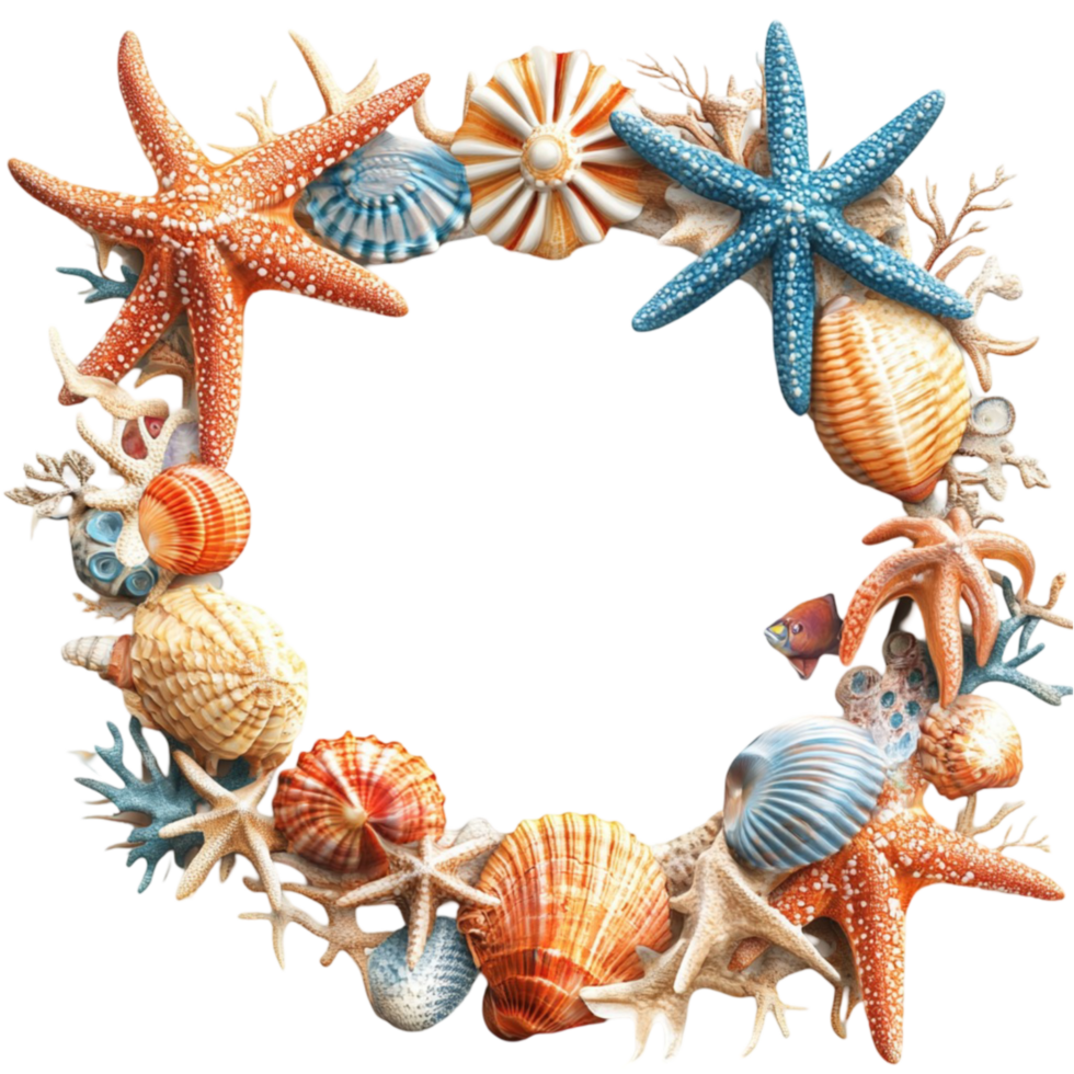 Wreath of Shells and Starfish png