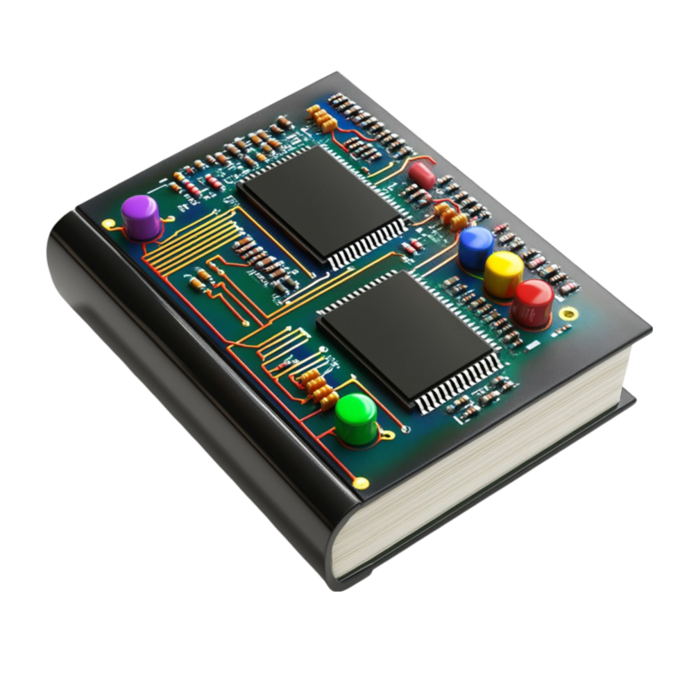 Electronic Book with Circuit Board png