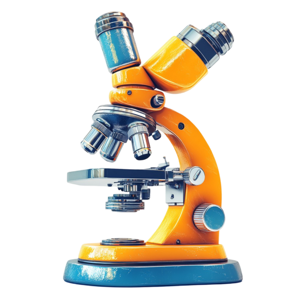 Microscope in Orange and Blue Color png