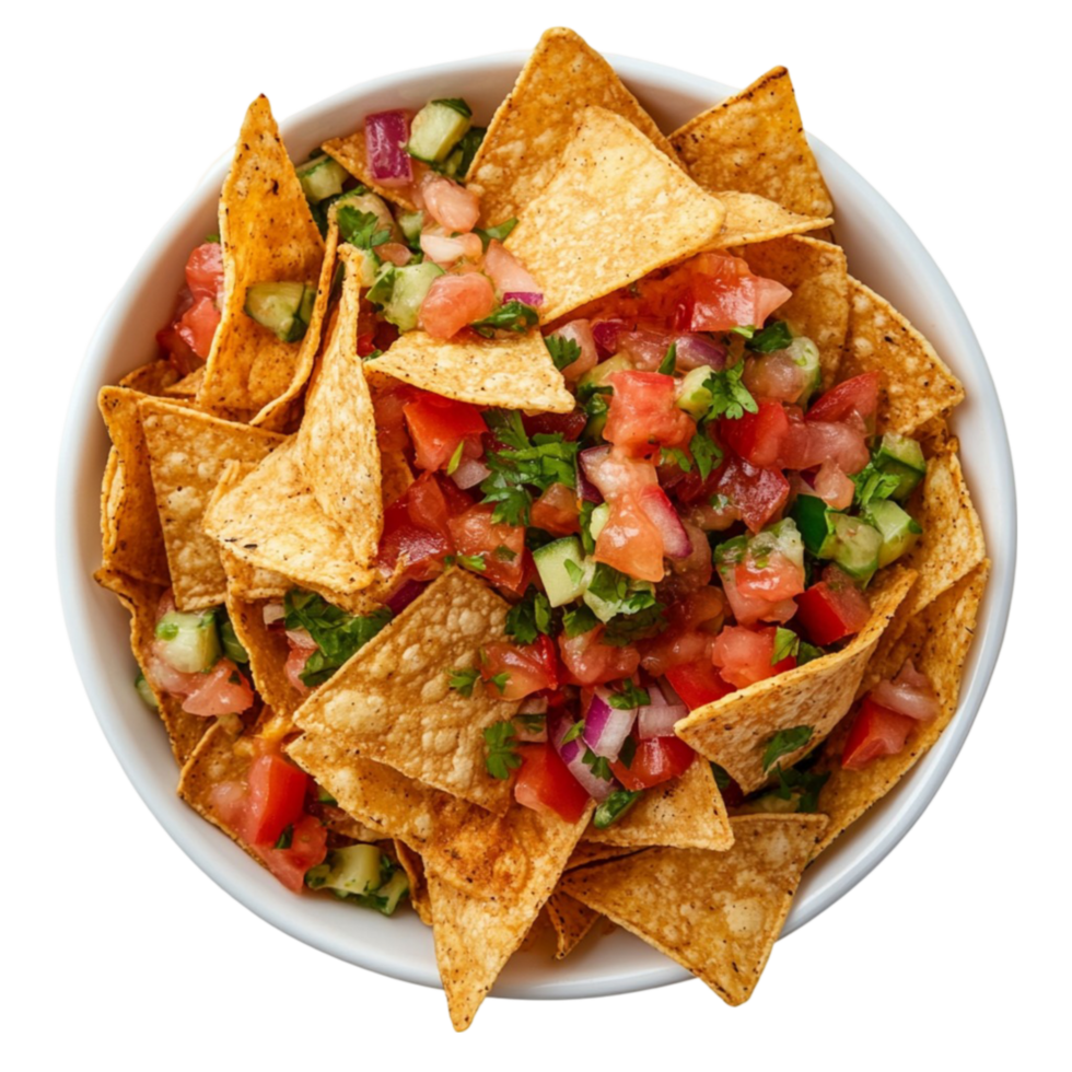 Bowl of Nachos with Cheese png