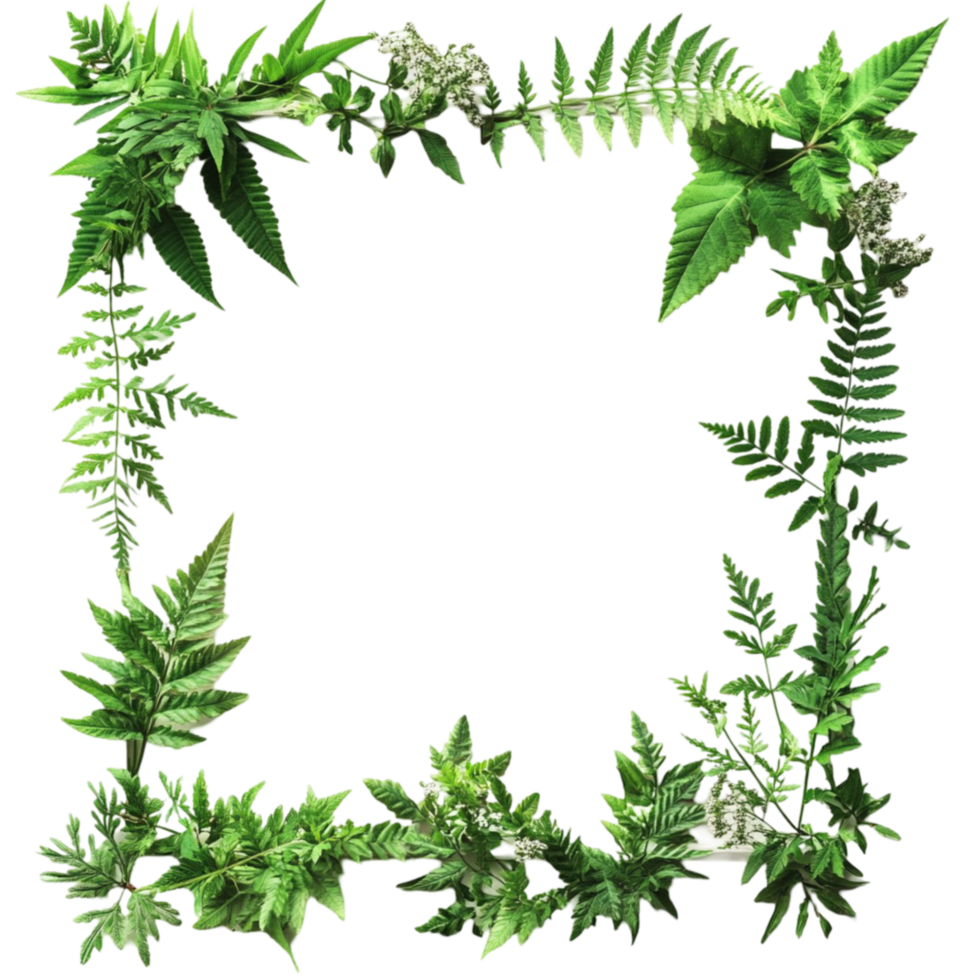 Square Frame Made of Green Plants png