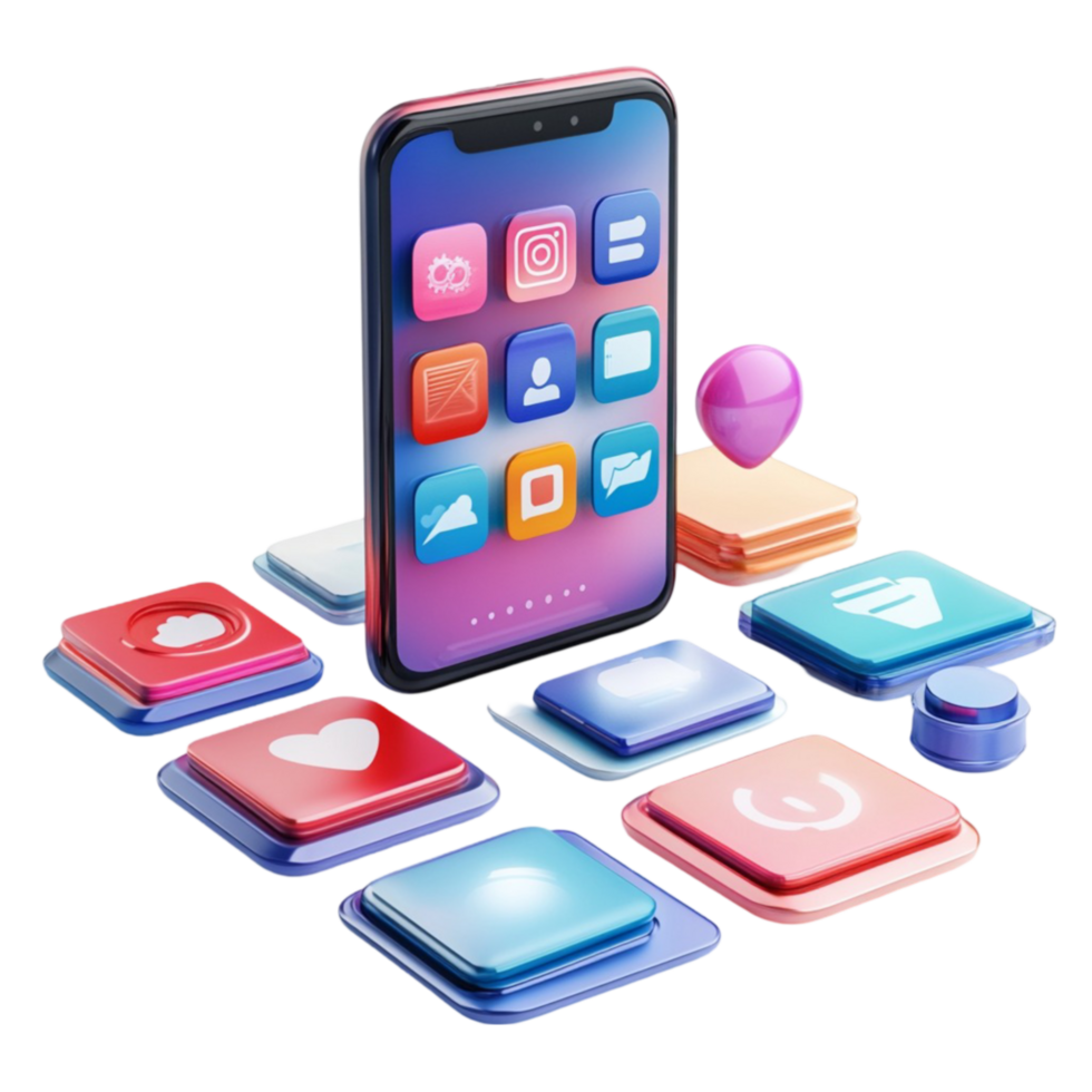 Phone with Various Apps png