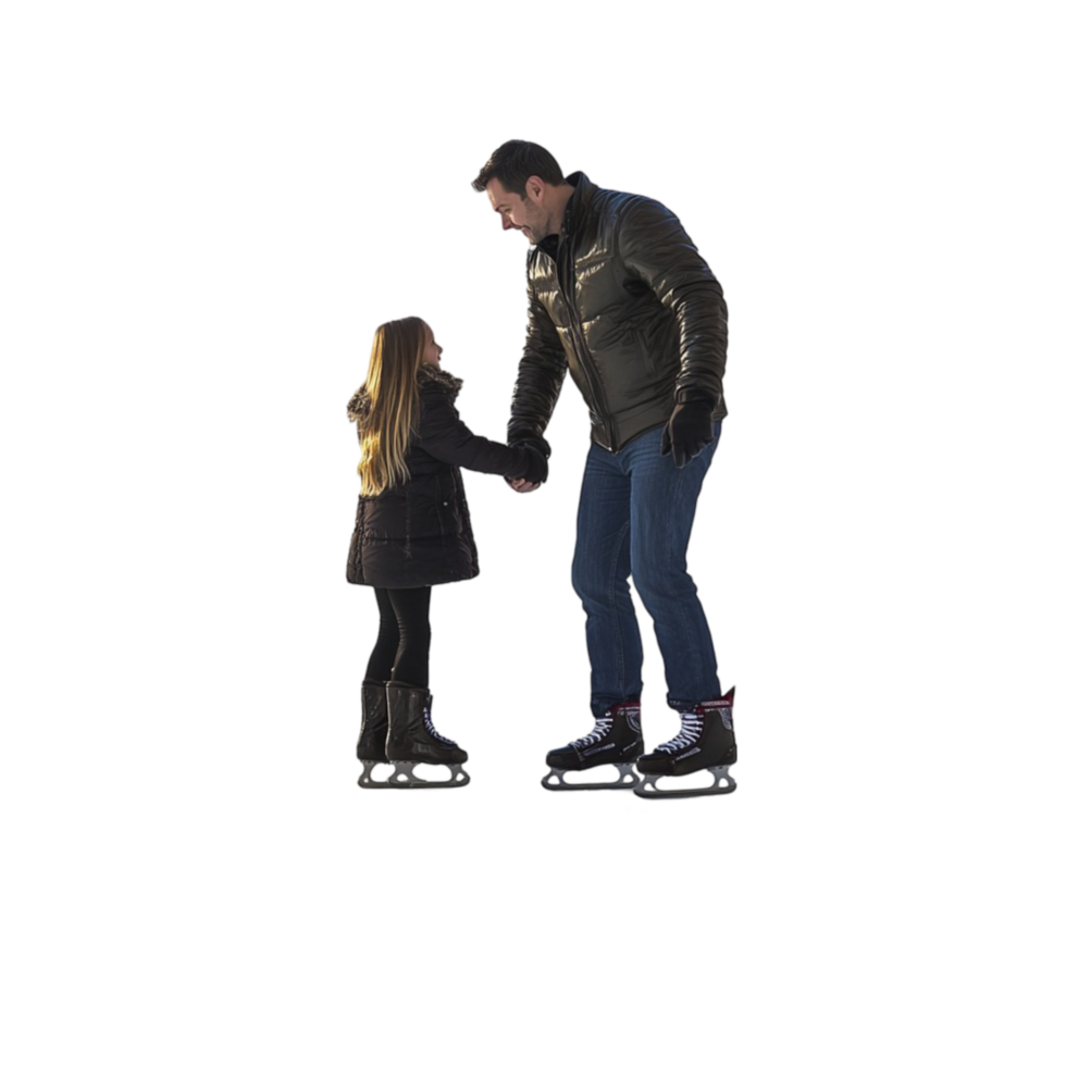 Father and Daughter Ice Skating png