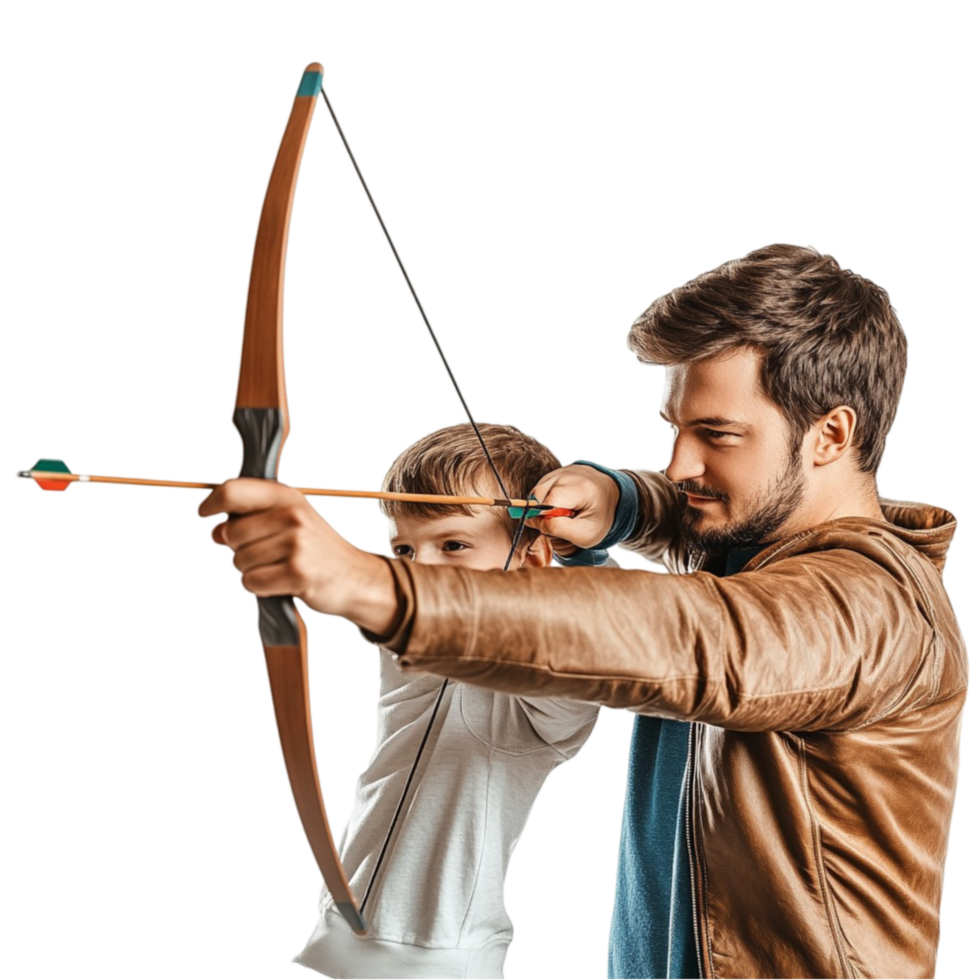 Father and Son Shooting Bow 54845018 PNG