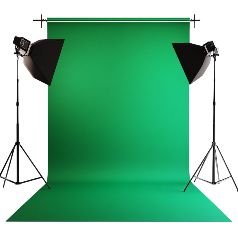 Green Screen with Studio Lighting Setup png