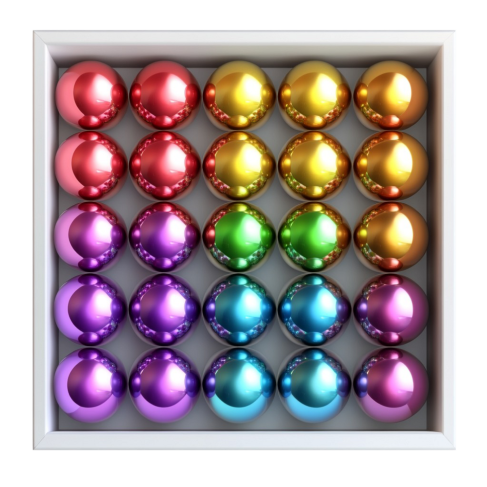 Box with Many Colorful Balls png