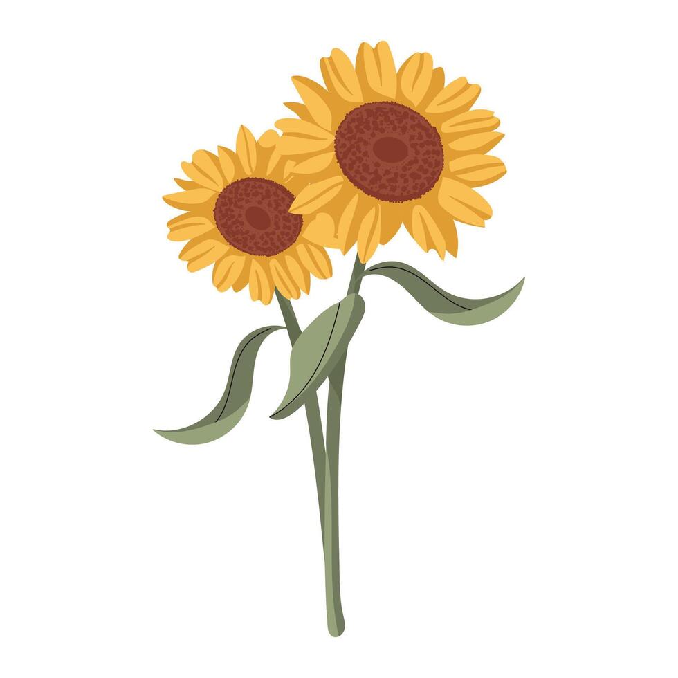 Sun Flower Flat vector