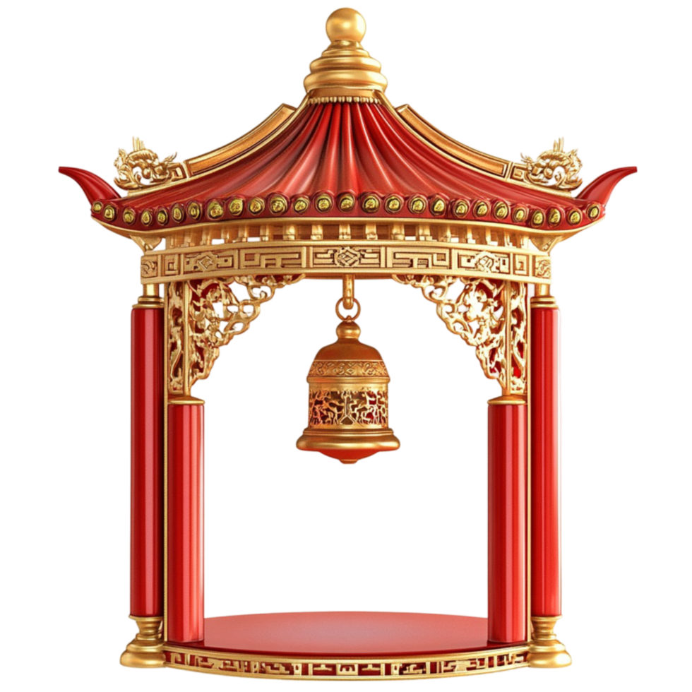 Chinese Pagoda with Golden Bell png