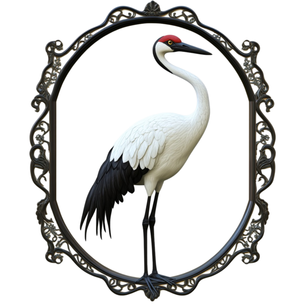 Crane Standing in a Frame png