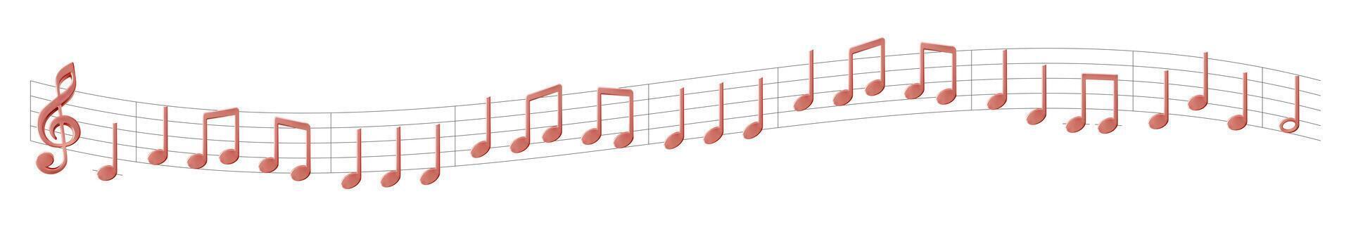 Merry Christmas song notation. Wavy line of notes flowing. Jazz orchestra, violin and piano or vocal song concert. Music element isolated. Treble and bass clef, note, classical keys for melody sheet vector