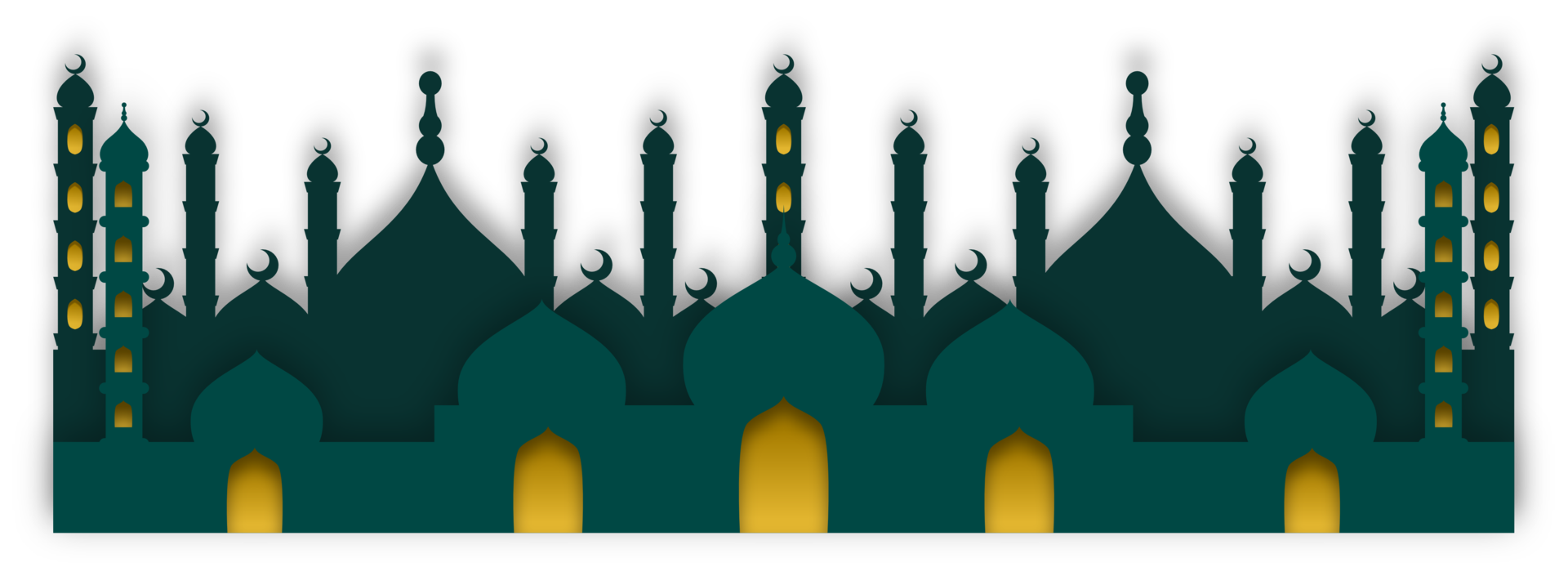 Mosque with many domes papercut png