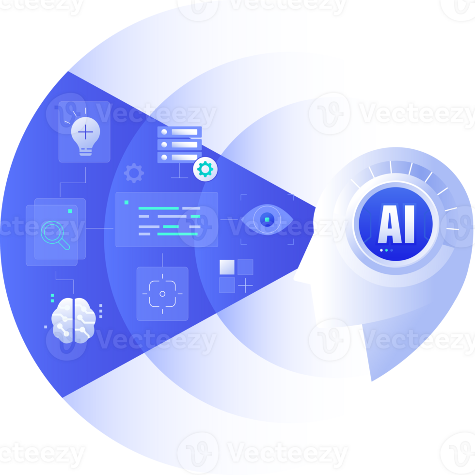 Agentic AI Workflow Automation, Artificial intelligence AI driven decision-making concept illustration clipart png
