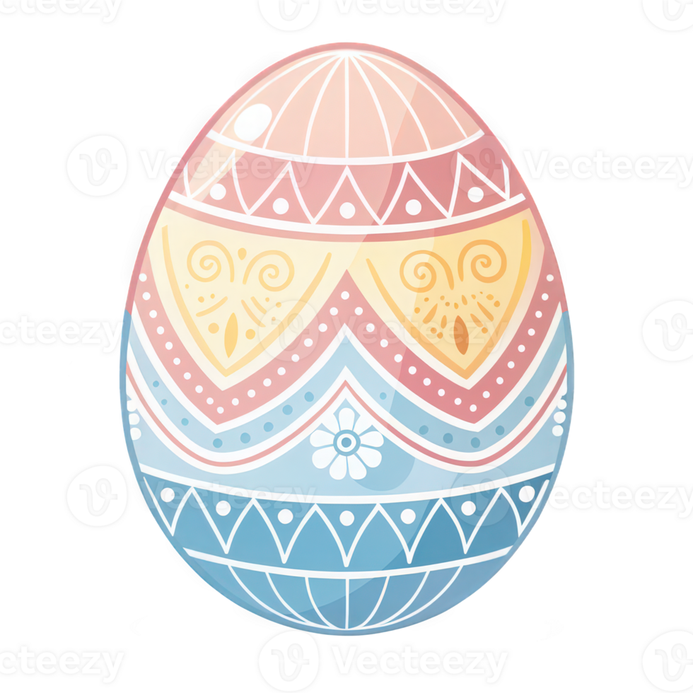 An easter egg with a colorful design ornaments on it png
