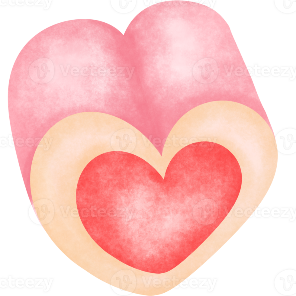 red inner heart surrounded by a pink and peach gradient. The design exudes warmth, tenderness, and romantic affection, making it suitable for themes of love, Valentine Day, and emotional connections png